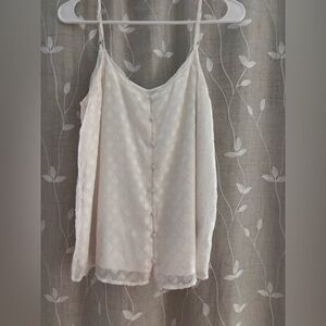 Maurices Cream Textured Button-Front Tank Top